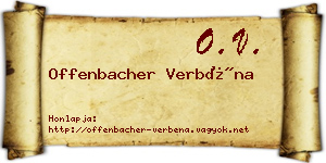 Offenbacher Verbéna névjegykártya